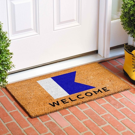 Calloway Mills Personalized Door Mat, Blue, White, Black, Natural, 17 in W x 29 in L 108121729A
